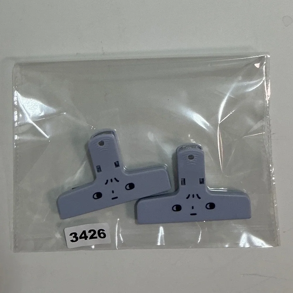 Hachiware Character Bag Clips 2-Piece Set Light Blue Kawaii Stationery 3426